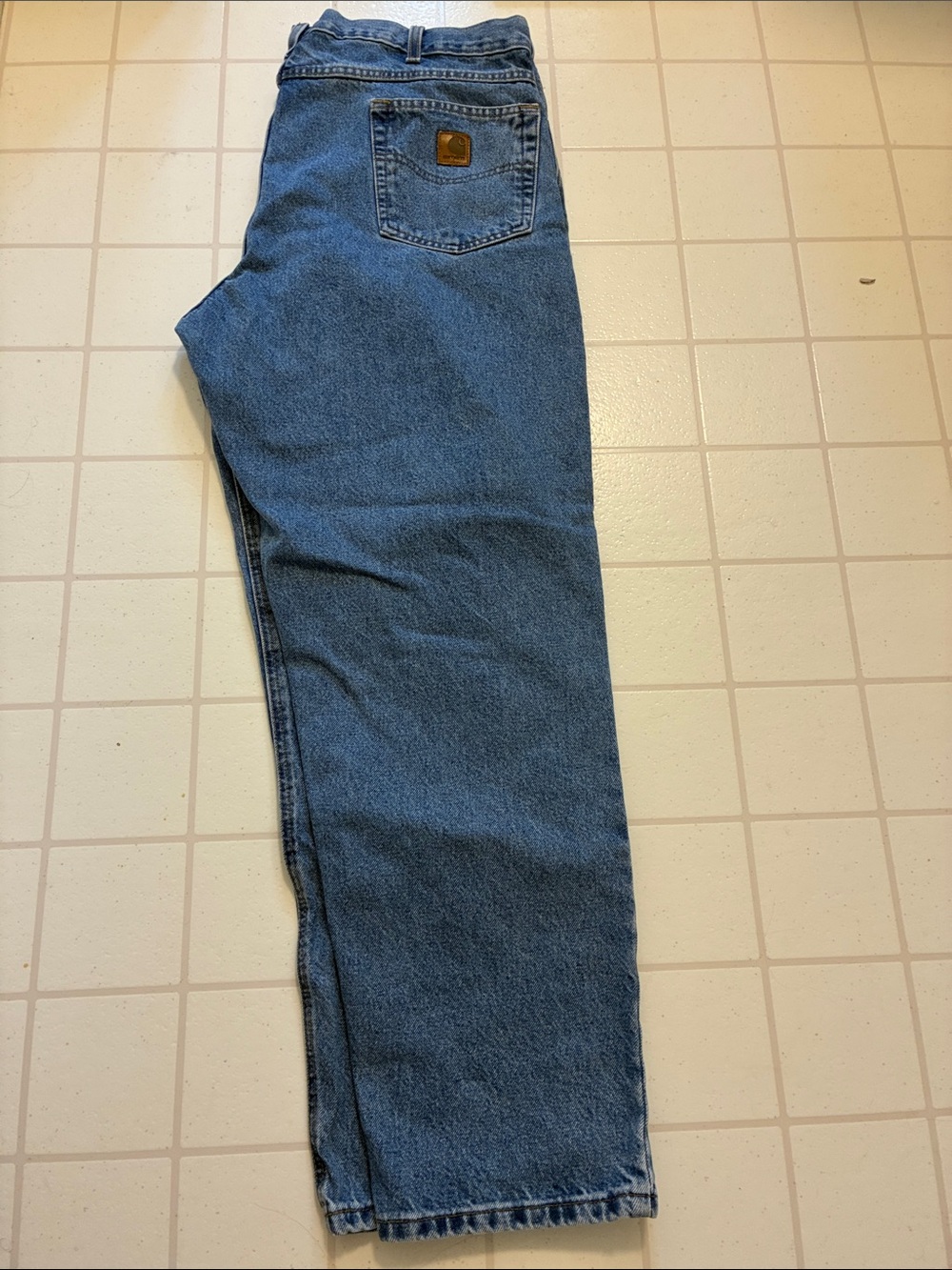 Carhartt Men's Relaxed Straight-Leg Denim Jeans in Blue size 42x32